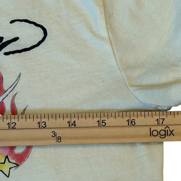 Ed Hardy Crop Light Yellow Graphic Short Sleeve Tee Size Large - Picture 3 of 7